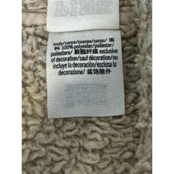 Pink Women's Sherpa Style Pull-Over Hoodie Tan Size L - Picture 7 of 8